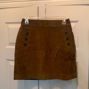Brown corduroy mini skirt